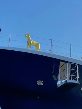 Scout, the dog this mega yacht is named after.